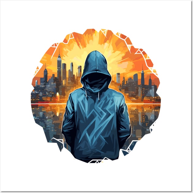 Mistery Shadow Hacker Gamer Urbain City Life Wall Art by Cubebox